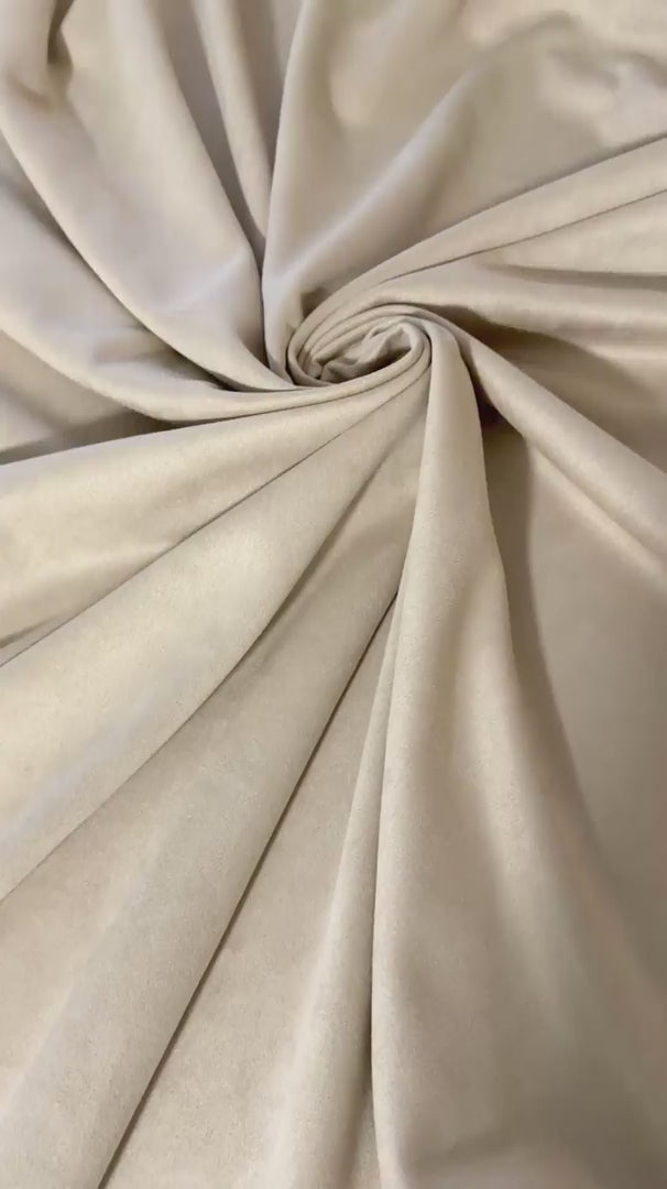 Tan Beige Stretch Apparel Techno Suede, Techno Suede Fabric, Faux Suede Fabric, Microfiber Suede Fabric, Vegan Suede Fabric, Elastic Suede Fabric, Spandex Suede Fabric, Suede Knit Fabric
