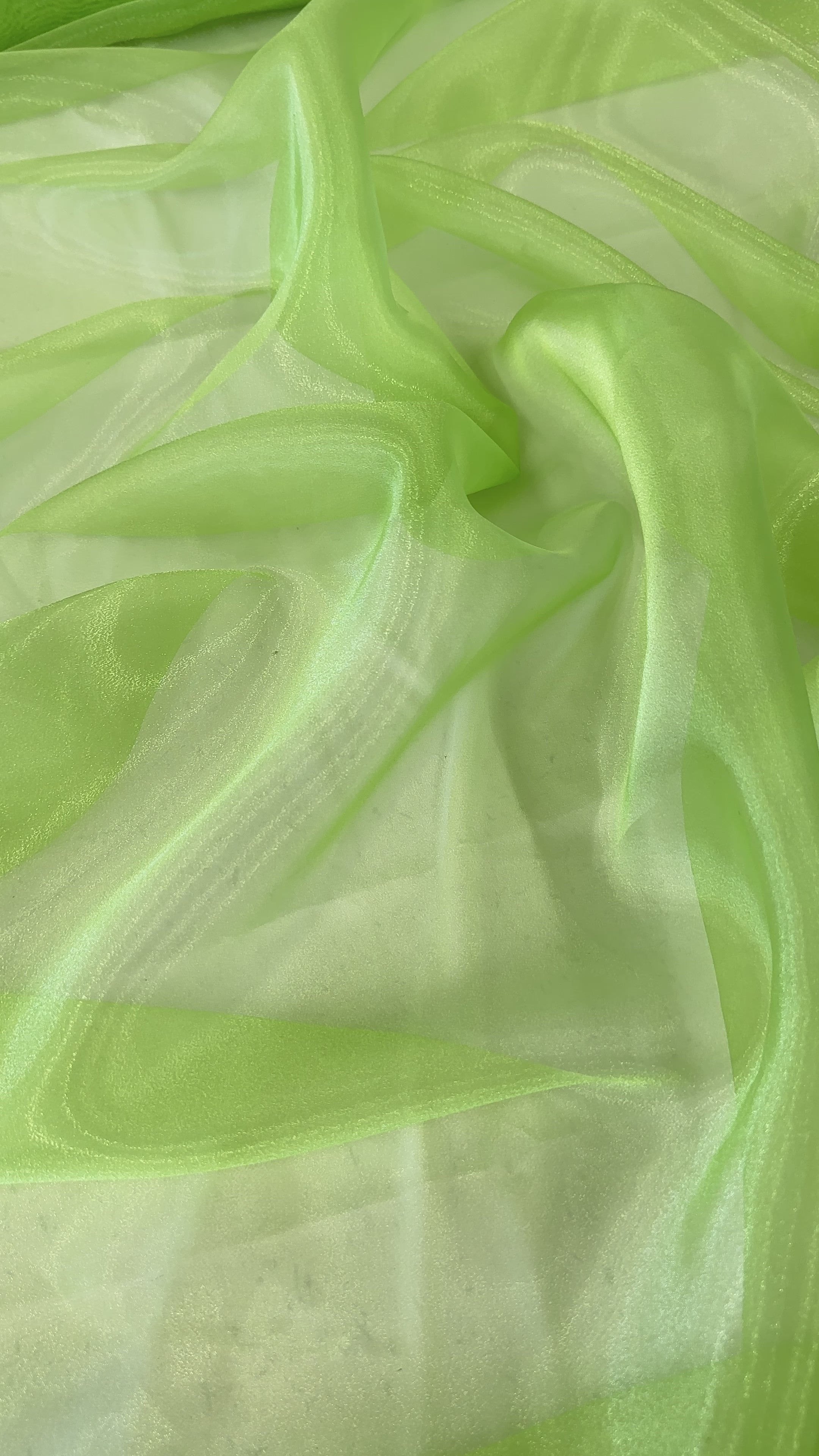 Lime Green Crystal Organza