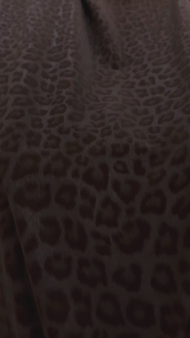 Brown Chocolate Cheetah Print Stretch Faux Leather, Leopard Print Leather, Stretch Faux Leather, Animal Print Fabric, Vegan Leather Fabric, Cheetah Print Fabric