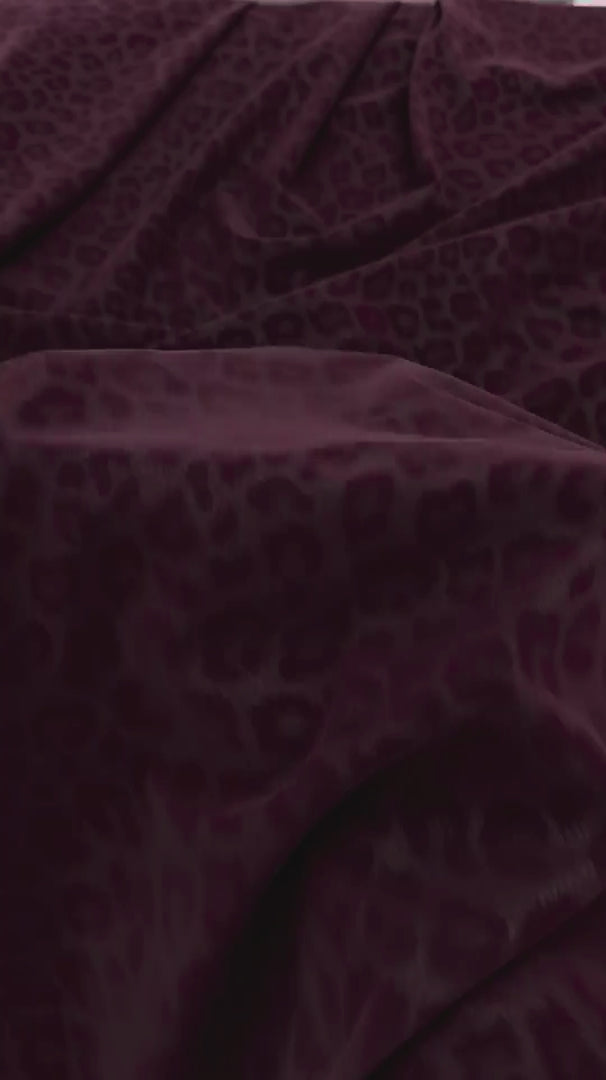 Burgundy Cheetah Print Stretch Faux Leather, Leopard Print Leather, Stretch Faux Leather, Animal Print Fabric, Vegan Leather Fabric, Cheetah Print Fabric