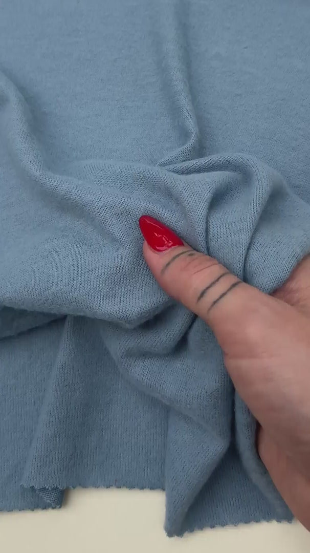 Dusty Blue Buttery Spandex Faux Cashmere Knit, Synthetic Cashmere Knit, Soft Sweater Knit Fabric, Cozy Faux Cashmere, Cashmere Feel Fabric, Winter Knit Material, Plush Knit Textile