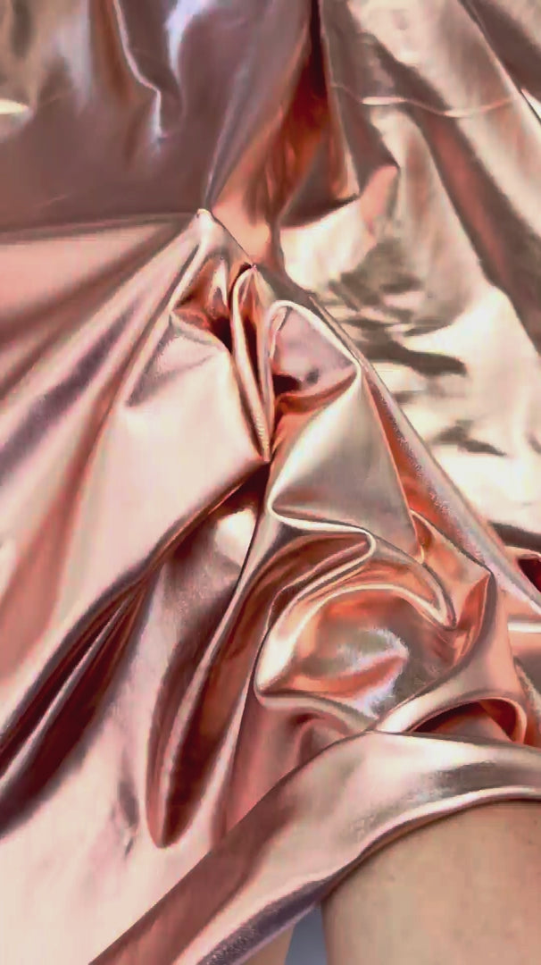 Copper Havana Foiled Spandex, Foiled Spandex Fabric, Metallic Spandex Fabric, Shiny Spandex Fabric, Foil Stretch Fabric, Shimmer Fabric, Hologram Spandex