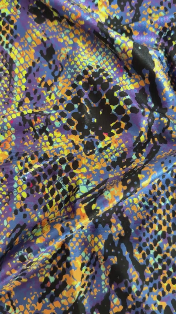 Purple Snake Print Nylon Spandex, Nylon Spandex Print, Printed Spandex Fabric, Stretch Print Fabric, Printed Stretch Fabric, Spandex Print Fabric, Printed Fabric Stretch