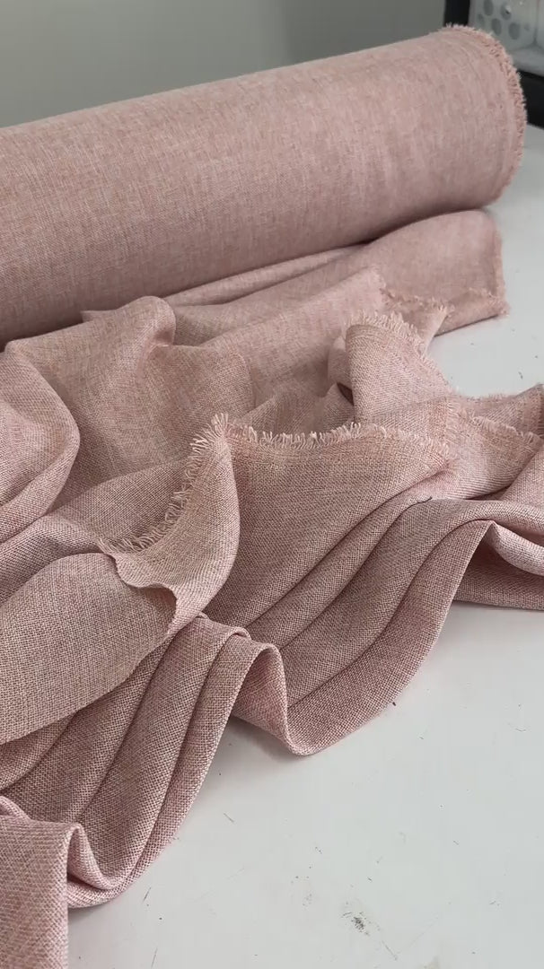 Blush Pink Faux Linen, Faux Linen, Linen Fabric by Yard, Linen Fabric, Linen Material, Premium Linen, Durable Fabric, Home Decor Fabric
