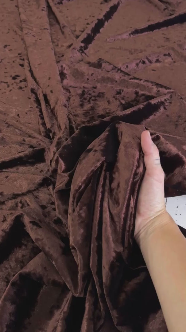 Chocolate Brown Stretch Crushed Velvet, Crushed Velvet Fabric, Stretch Velvet Fabric, Velvet Stretch Fabric, Crushed Velvet Stretch, Soft Velvet Fabric, Luxury Velvet Fabric