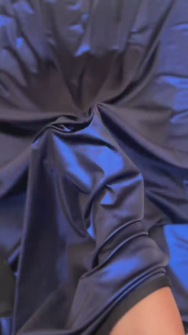 Blue Performance Foiled Spandex, Foiled Spandex Fabric, Metallic Spandex Fabric, Shiny Spandex Fabric, Foil Stretch Fabric, Stretch Foil Fabric, Holographic Spandex