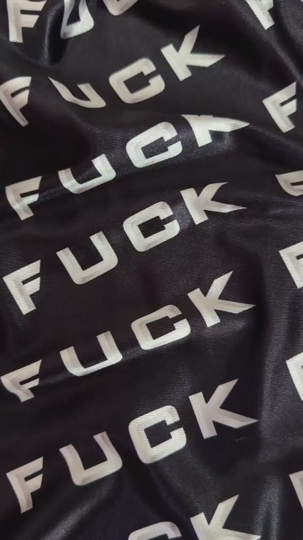 Black & White Fuck Print Nylon Spandex, Nylon Spandex Print, Printed Spandex Fabric, Stretch Print Fabric, Printed Stretch Fabric, Spandex Print Fabric, Printed Fabric Stretch