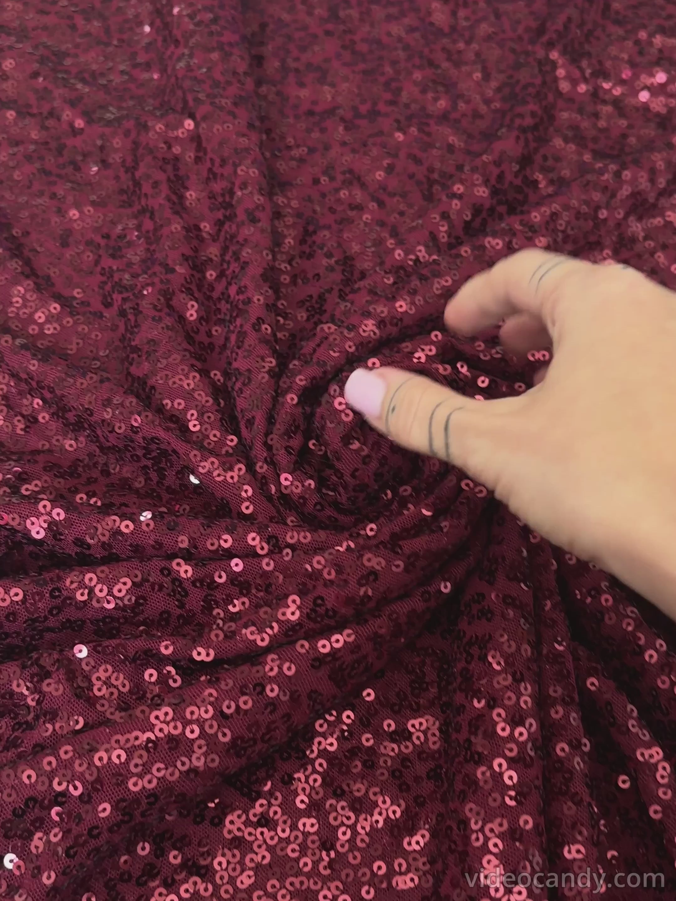 burgundy all way stretch sequin on mesh, dark red sequin on mesh, maroon sequin on mesh, sequin on mesh for woman, sequin on mesh for bride, sequin on mesh on discount, sequin on mesh on sale, premium sequin on mesh, kiki textile sequin on mesh, sequin on mesh for party wear