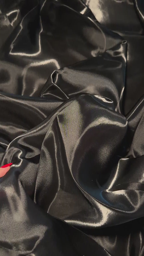 Black Liquid Shimmery Organza, Metallic Organza Fabric, Shiny Organza Cloth, Sheer Shimmer Organza, Glossy Organza Textile, Luxury Organza Fabric, Lightweight Shimmer Fabric