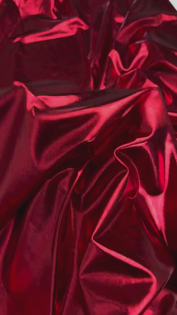 Red Havana Foiled Spandex, Foiled Spandex Fabric, Metallic Spandex Fabric, Shiny Spandex Fabric, Foil Stretch Fabric, Shimmer Fabric, Hologram Spandex