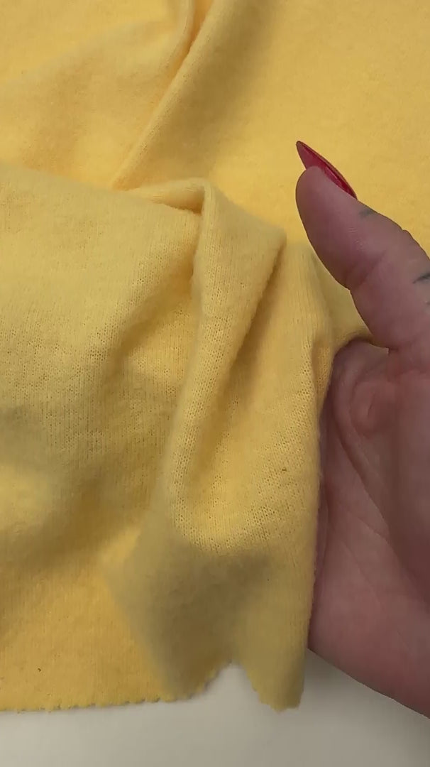 Banana Yellow Buttery Spandex Faux Cashmere Knit, Synthetic Cashmere Knit, Soft Sweater Knit Fabric, Cozy Faux Cashmere, Cashmere Feel Fabric, Winter Knit Material, Plush Knit Textile