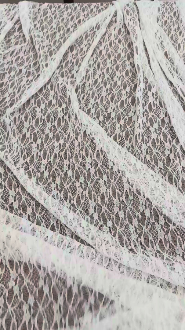 White Whisper Vine Stretch Chantilly Lace Mesh, Chantilly Lace Mesh, Vine Lace Fabric, Stretch Lace Fabric, Floral Lace Mesh, Sheer Lace Fabric, Botanical Lace Fabric