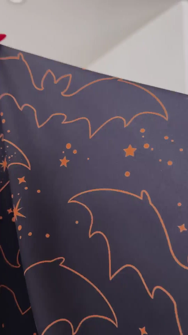 Celestial Bats Print Nylon Spandex, Halloween Spandex, Halloween Fabric, Spandex Fabric, Nylon Spandex, Stretch Fabric, 4 Way Stretch, Spooky Fabric