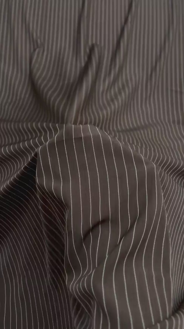 Brown Tailored PIN Stripe Suiting, PIN Stripe Suiting, Pinstripe Suiting Fabric, Suiting Fabric, Stripe Suiting Fabric, Tailored Fabric, Mens Suiting Fabric, Womens Suiting Fabric