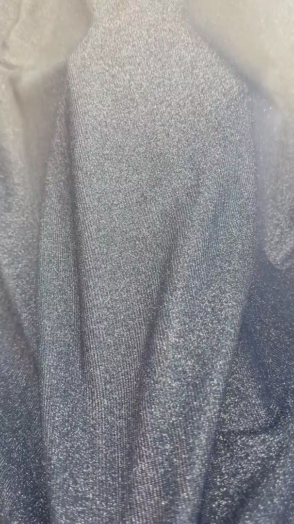 Blue Ombre Stretch Metallic Lurex, Glittery Fabric, Stretch Metallic Lurex, Sparkle Fabric, Lurex Fabric for Sale, All Way Stretch Lurex