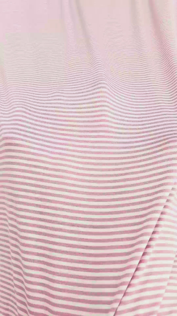 Pink Everyday Stripe Jersey Knit, Striped Knit Fabric, Rayon Jersey Fabric, Stretch Jersey Knit, 4 Way Stretch Knit, Soft Jersey Fabric, Striped Apparel Fabric, Rayon Spandex Knit, Lightweight Jersey Fabric