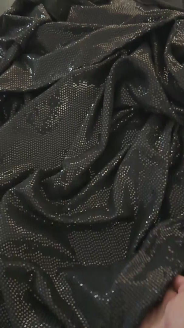 Black Sequin Mirror Foiled Spandex, Sequin Spandex, Sequin Lycra, Foil Spandex, Mirror Spandex, Mirror Fabric, Metallic Spandex, Metallic Fabric, Foil Fabric