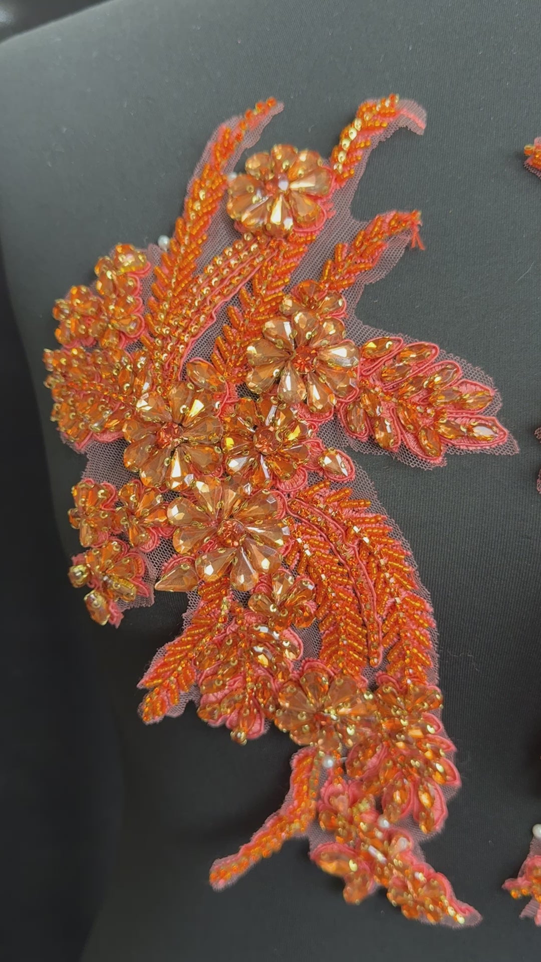 Gina Orange Rhinestones Applique, orange Rhinestones Applique, light orange Rhinestones Applique, dark orange Rhinestones Applique,