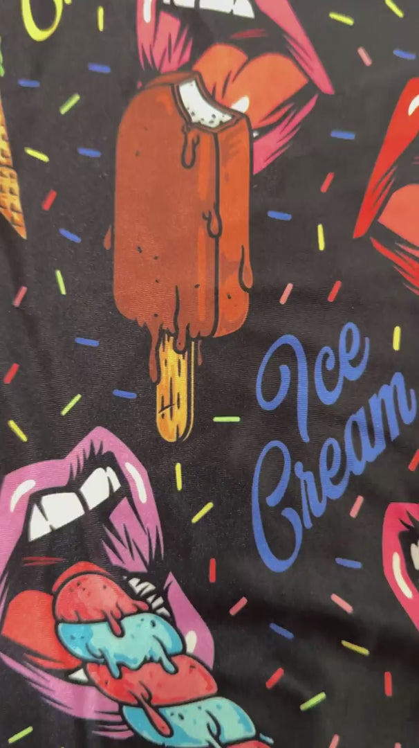 Sugar Rush Lips Pop Art Nylon Spandex, Nylon Spandex Print, Printed Spandex Fabric, Stretch Print Fabric, Printed Stretch Fabric, Spandex Print Fabric, Printed Fabric Stretch