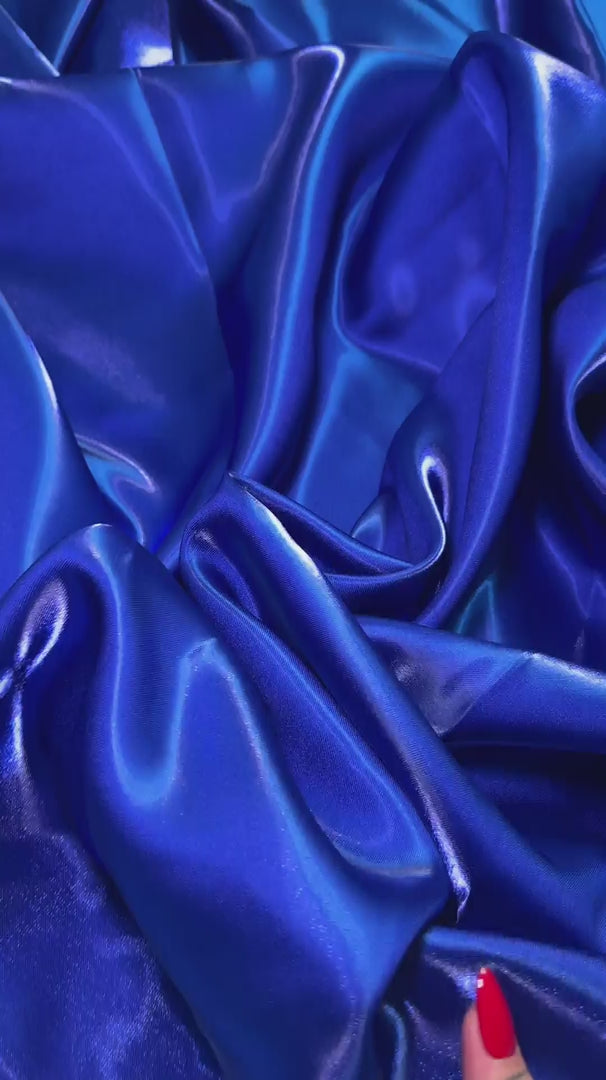 Royal Blue Liquid Bridal Satin, Luxury Silky Satin, Liquid Bridal Satin, Silky Satin, Premium Stretch Bridal Satin, Satin for Bride, Satin for Women, Satin in Low Price, Cheap Satin, Satin on Sale