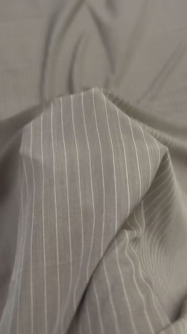 Tan Tailored Pin Stripe Suiting, PIN Stripe Suiting, Pinstripe Suiting Fabric, Suiting Fabric, Stripe Suiting Fabric, Tailored Fabric, Mens Suiting Fabric, Womens Suiting Fabric