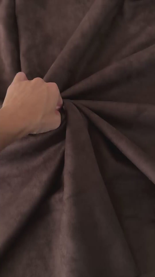 Brown Chocolate Stretch Apparel Techno Suede, Techno Suede Fabric, Faux Suede Fabric, Microfiber Suede Fabric, Vegan Suede Fabric, Elastic Suede Fabric, Spandex Suede Fabric, Suede Knit Fabric