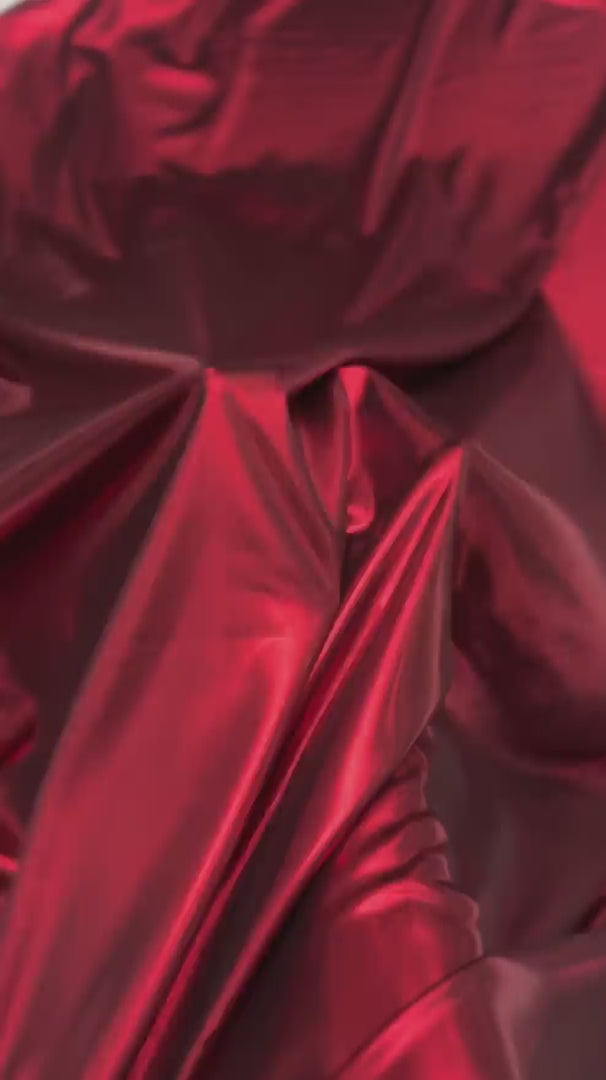 Red Performance Foiled Spandex, Foiled Spandex Fabric, Metallic Spandex Fabric, Shiny Spandex Fabric, Foil Stretch Fabric, Stretch Foil Fabric, Holographic Spandex
