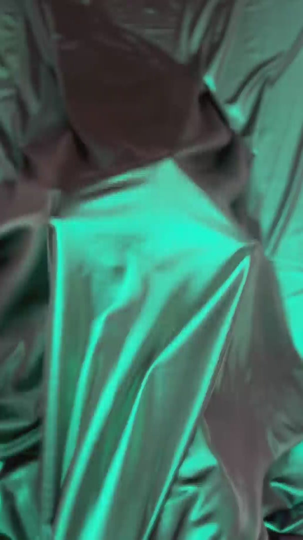 Emerald Green Performance Foiled Spandex, Foiled Spandex Fabric, Metallic Spandex Fabric, Shiny Spandex Fabric, Foil Stretch Fabric, Stretch Foil Fabric, Holographic Spandex