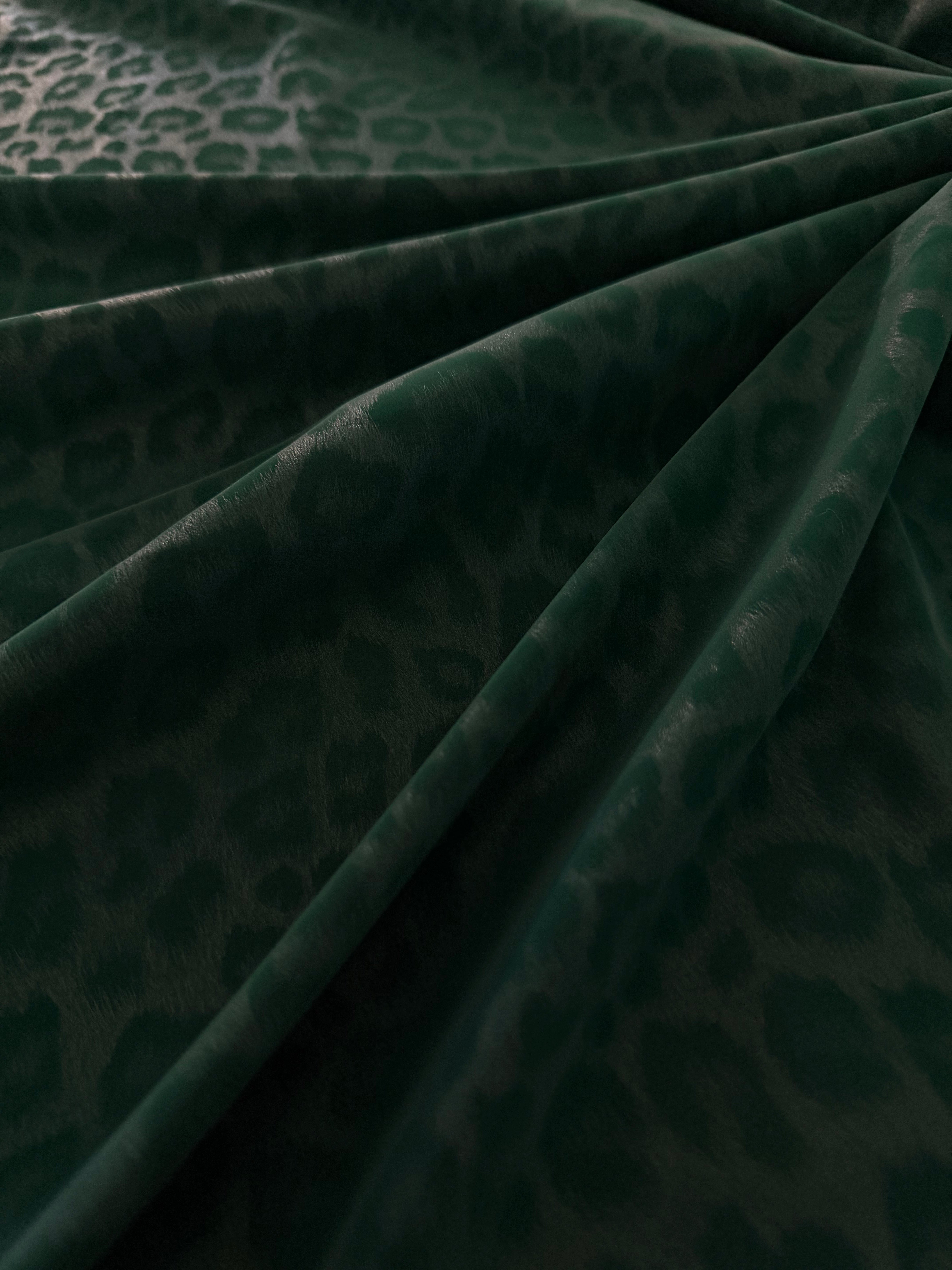 Jade Cheetah Print Stretch Faux Leather, Leopard Print Leather, Stretch Faux Leather, Animal Print Fabric, Vegan Leather Fabric, Cheetah Print Fabric