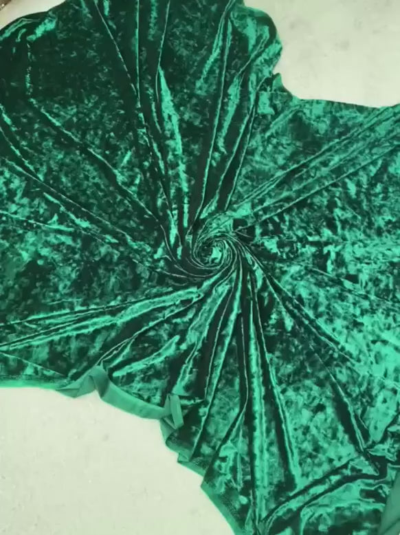 hunter green crushed velvet, green crushed velvet for gown, crushed velvet for wedding, light green crushed velvet, dark green crushed velvet for brides, crushed fancy velvet, velvet for dress, crushed expensive velvet