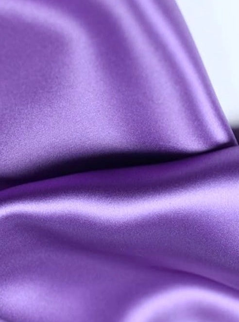 Lavender Satin Fabric, Silky Satin Fabric Lavender, Bridal Satin Medium Weight, Satin for gown, Shiny Satin, Lavender Silk by the yard, satin for woman, best quality satin, satin on sale, satin in low price, discounted satin, buy satin online