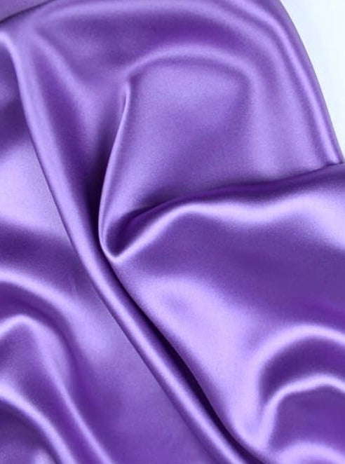 Lavender Satin Fabric, Silky Satin Fabric Lavender, Bridal Satin Medium Weight, Satin for gown, Shiny Satin, Lavender Silk by the yard, satin for woman, best quality satin, satin on sale, satin in low price, discounted satin, buy satin online