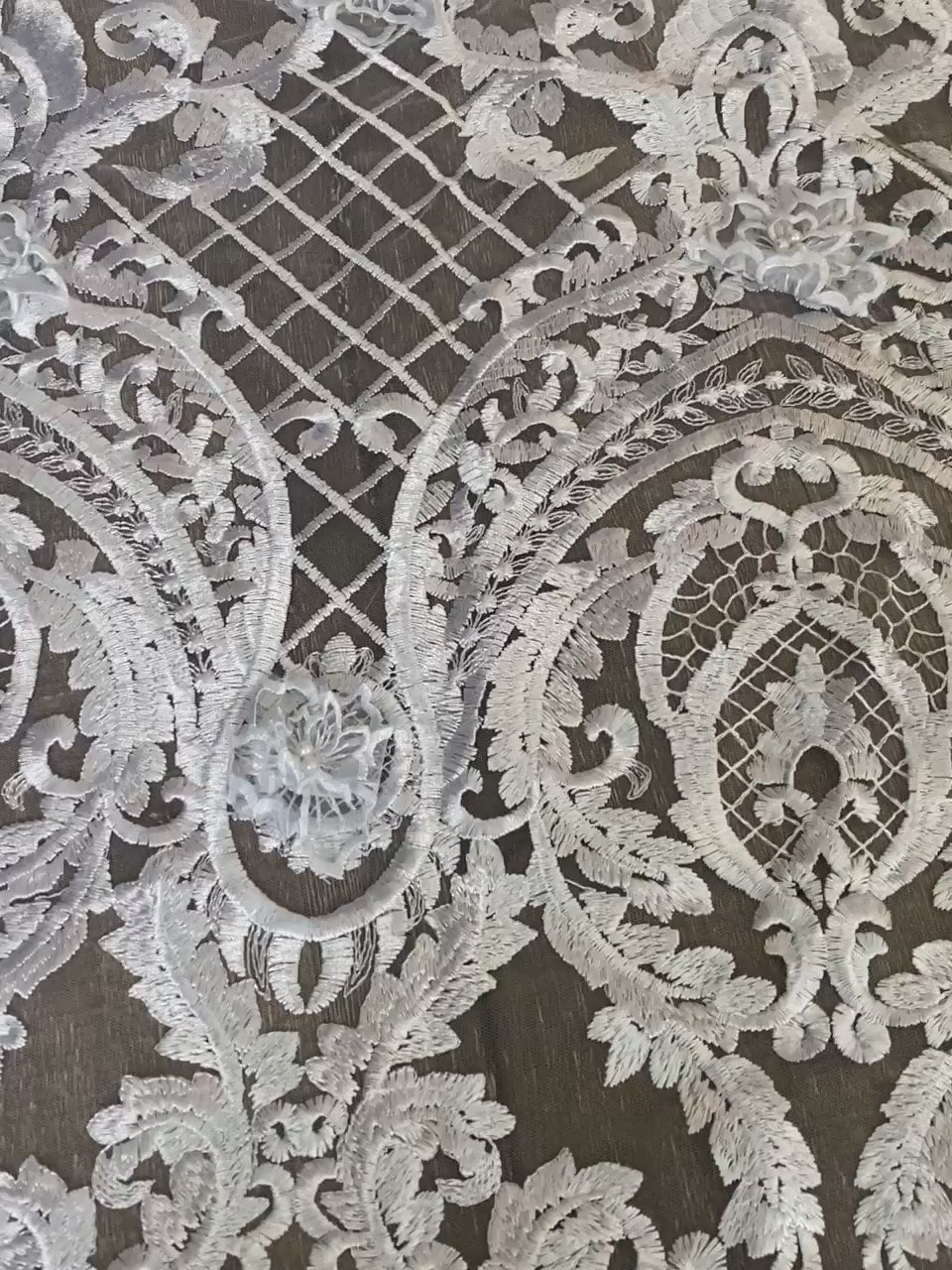 Light Silver Guipure Lace, silver lace for woman, bridal lace in silver, lace for home decor, lace for curtains, lace for skirts, lace in low price, discounted lace, best quality lace, durable lace, cheap lace, sale on lace
