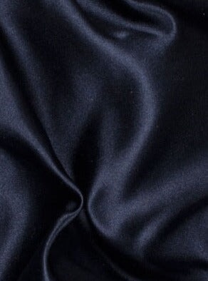 Navy Duchesse Satin Fabric, Dark Blue Bridal Shiny Satin by yard, Navy Heavy Satin Fabric for Wedding Dress, Gown in navy color, Satin for woman, Satin on discount, buy satin online, premium satin, cheap satin