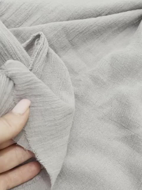 Gray Crinkle Cotton Gauze – KikiTextiles