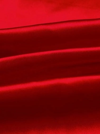 Bini Fabrics Crimson Red Pure Silk Satin Fabric Plain Silk Satin Material  44/45 Width, Slik & Shiny Fabrics (4 Meter)