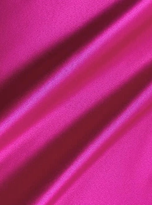 Fuchsia Duchesse Satin Fabric, Hot Pink Bridal Shiny Satin by yard, Pink Heavy Satin Fabric for Wedding Dress, fuchsia color gown, pink satin, pink color fabric, satin for woman, premium satin, best quality satin, discounted satin, cheap satin, buy satin online