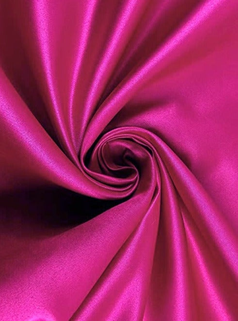 Fuchsia Duchesse Satin Fabric, Hot Pink Bridal Shiny Satin by yard, Pink Heavy Satin Fabric for Wedding Dress, fuchsia color gown, pink satin, pink color fabric, satin for woman, premium satin, best quality satin, discounted satin, cheap satin, buy satin online