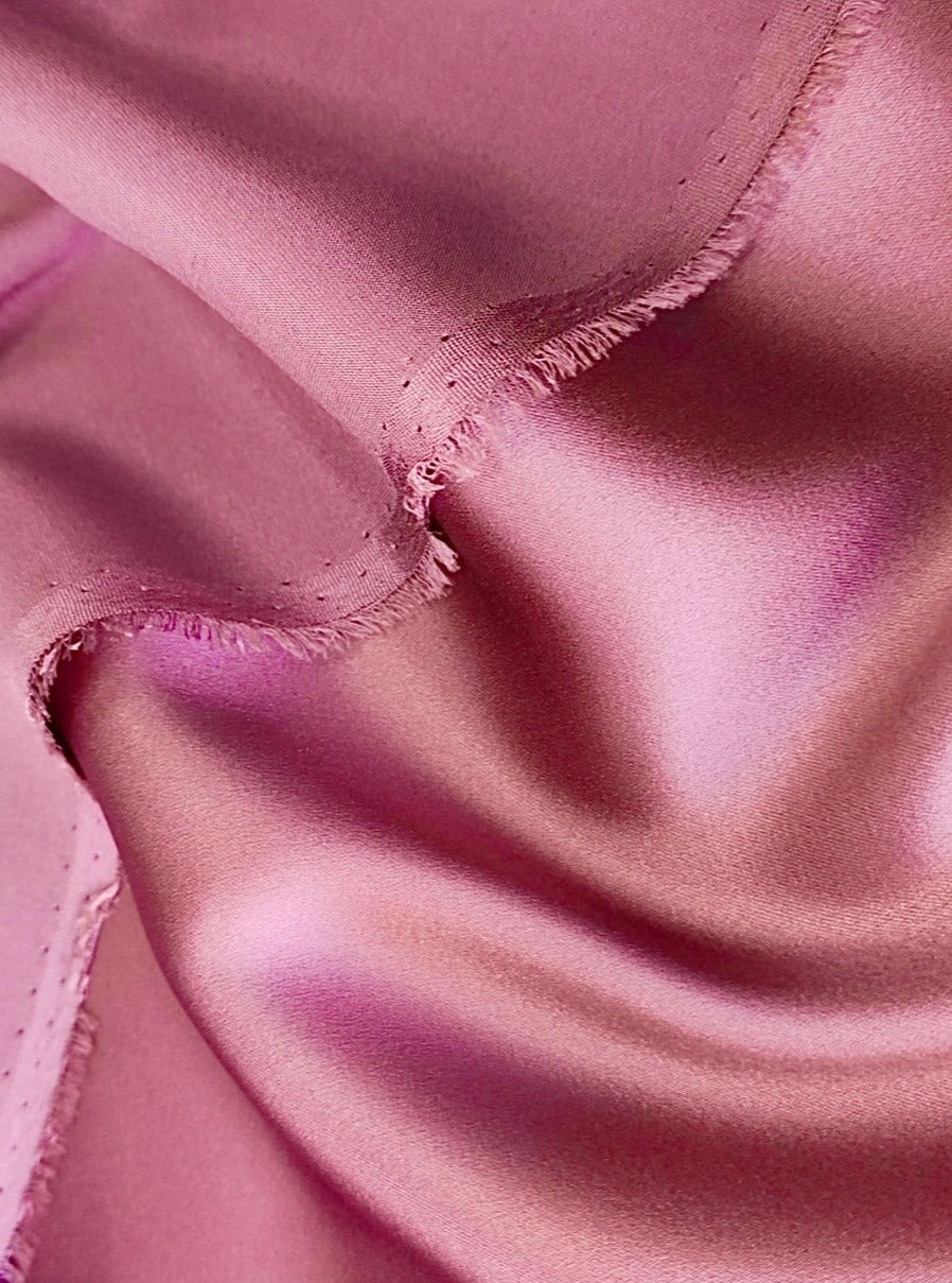 a swatch of pink rose satin 