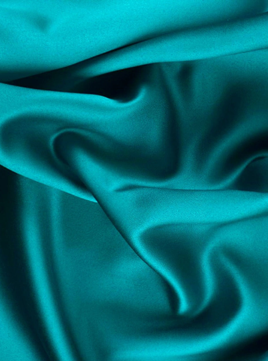 Teal Satin Fabric, Silky Satin Fabric Teal, Bridal Satin Medium Weight, Satin for gown, Shiny Satin, Teal Silk by the yard, teal fabric for woman, teal satin, satin for woman, discounted satin, cheap satin, satin on sale, fabric on sale, buy satin online