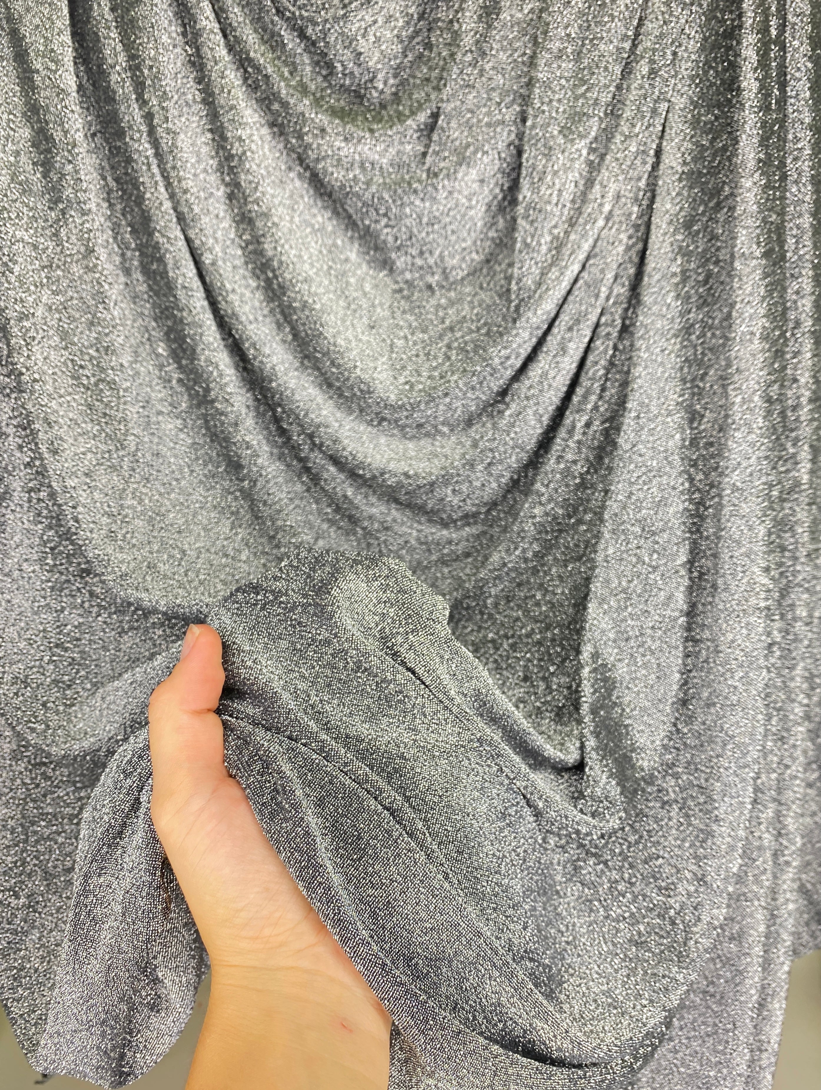 silver spandex lurex, silver spandex lurex for woman, light silver spandex lurex, party wear silver spandex lurex, shiny lurex, spandex lurex for bride, lurex on discount, lurex on sale, buy metallic lurex online, lurex for gown, silver spandex lurex