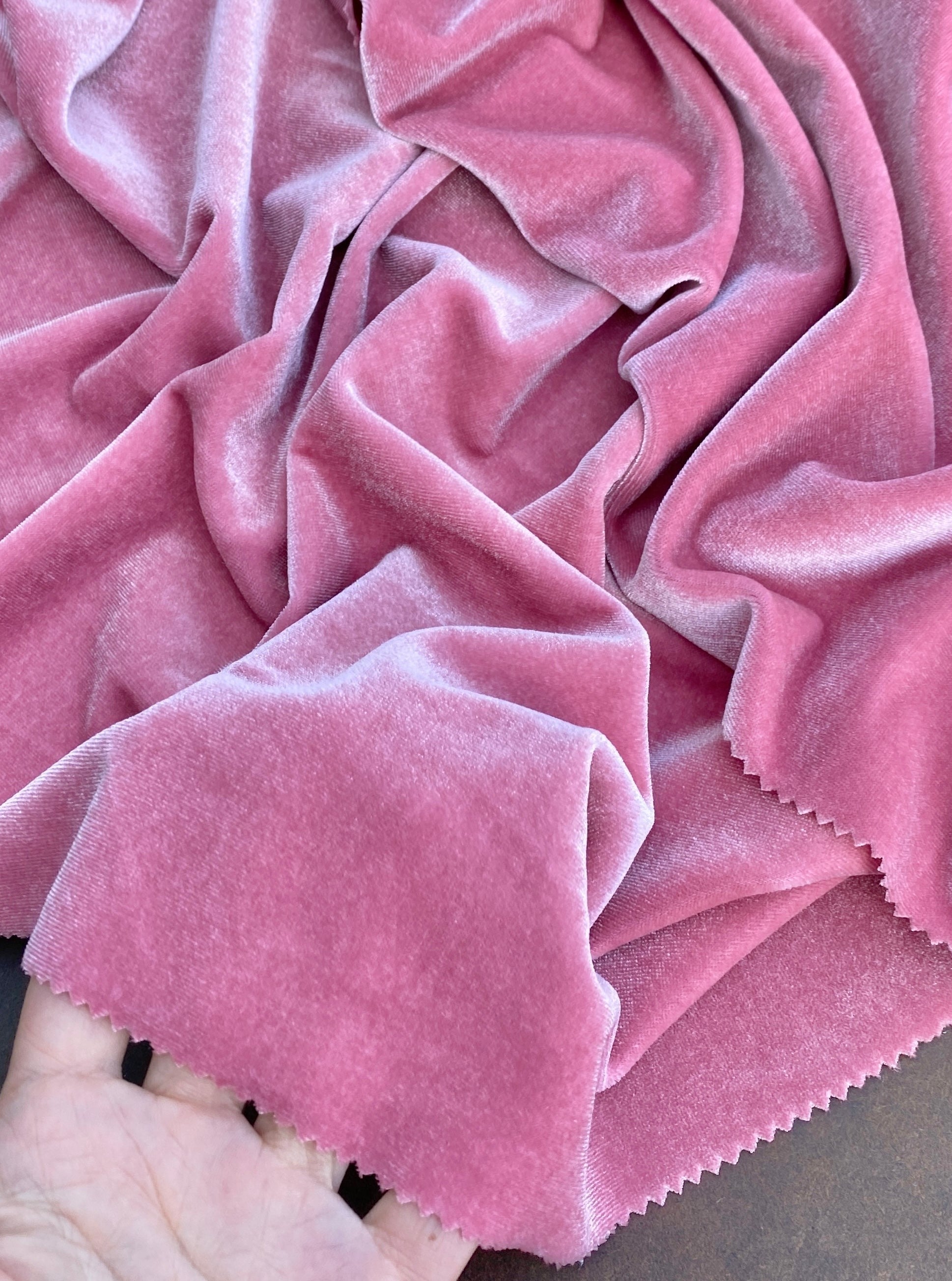 dusty rose stretch velvet, dusty rose stretch velvet for gown, stretch velvet for wedding, stretch pure velvet, pinkstretch velvet for brides, stretch fancy velvet, velvet for dress, stretch expensive velvet