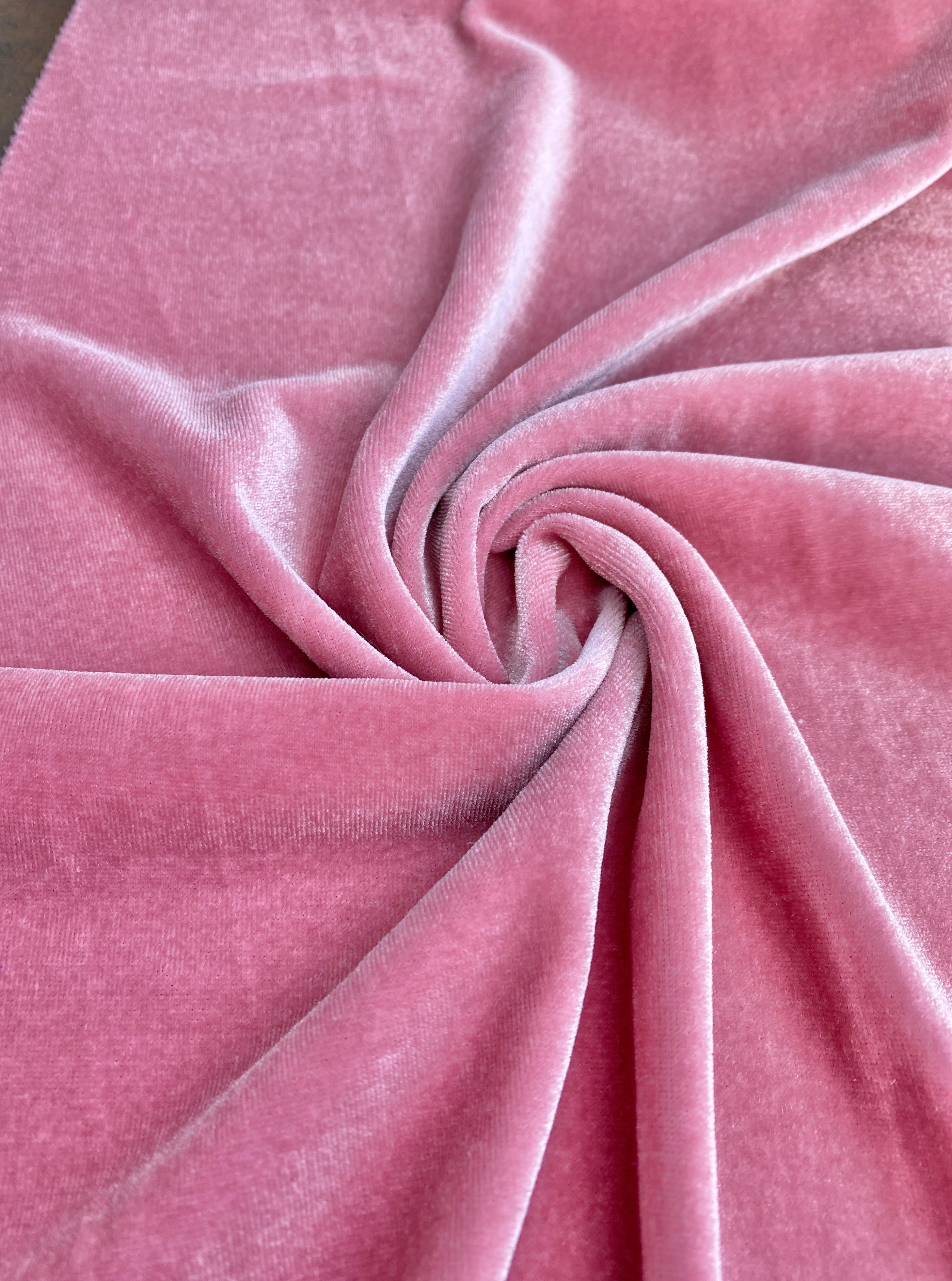 dusty rose stretch velvet, dusty rose stretch velvet for gown, stretch velvet for wedding, stretch pure velvet, pinkstretch velvet for brides, stretch fancy velvet, velvet for dress, stretch expensive velvet