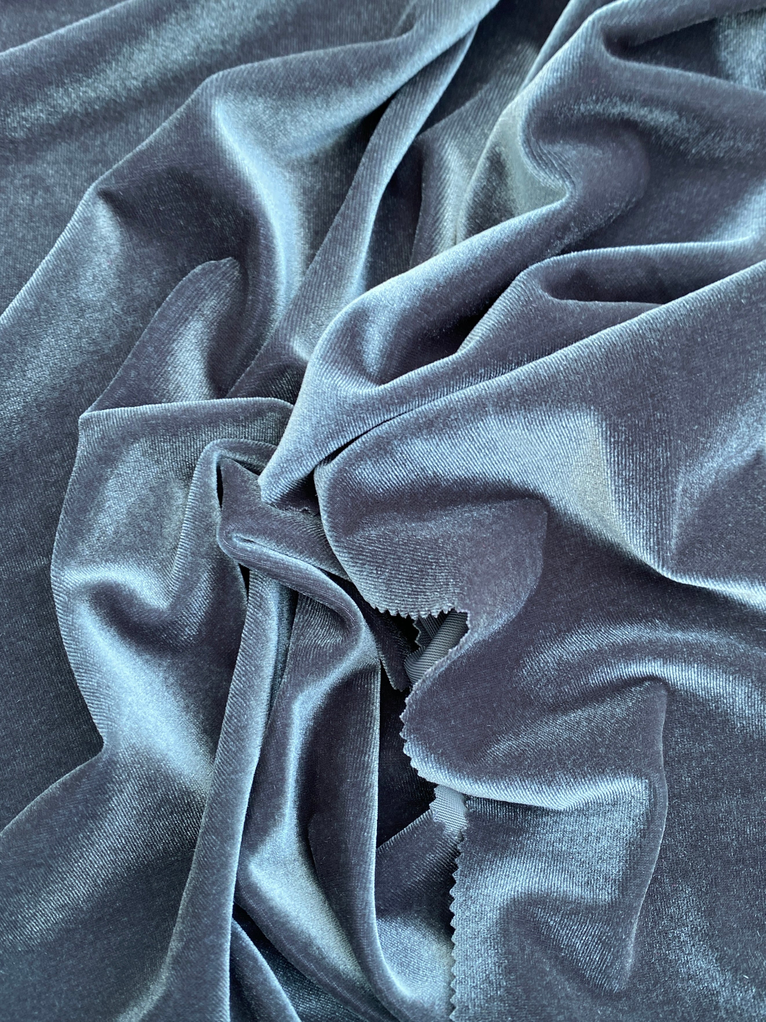 charcoal stretch velvet, gray stretch velvet fabric, charcoal velvet fabric, charocoal 4 way stretch velvet, cheap velvet, velvet fabric on sale, fabrics on sale, velvet for woman, velvet for bride, velvet colors, velvet fabric bundle