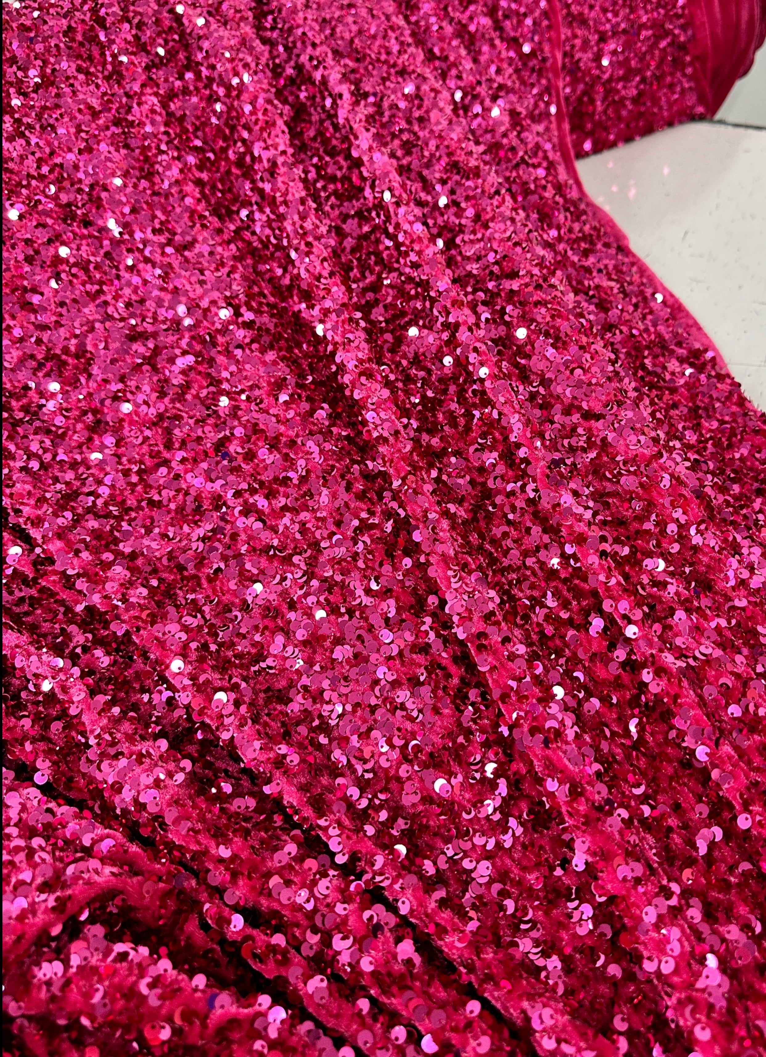 fuchsia sequin on velvet, pink sequin on velvet, rose pink sequin on velvet, light pink sequin on velvet, maroon sequin on velvet, dark pink sequin on velvet, fuchsia sequin on velvet for bride, fuchsia sequin on velvet for woman, velvet on sale, discount velvet, premium velvet