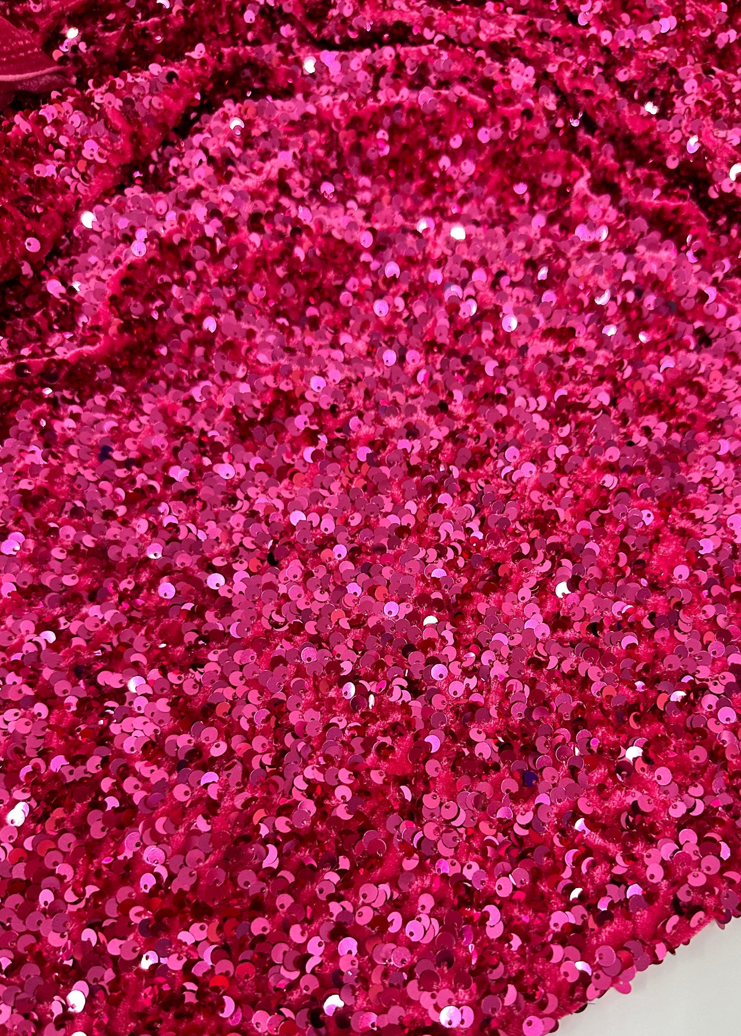 Red sequins on velvet – KikiTextiles