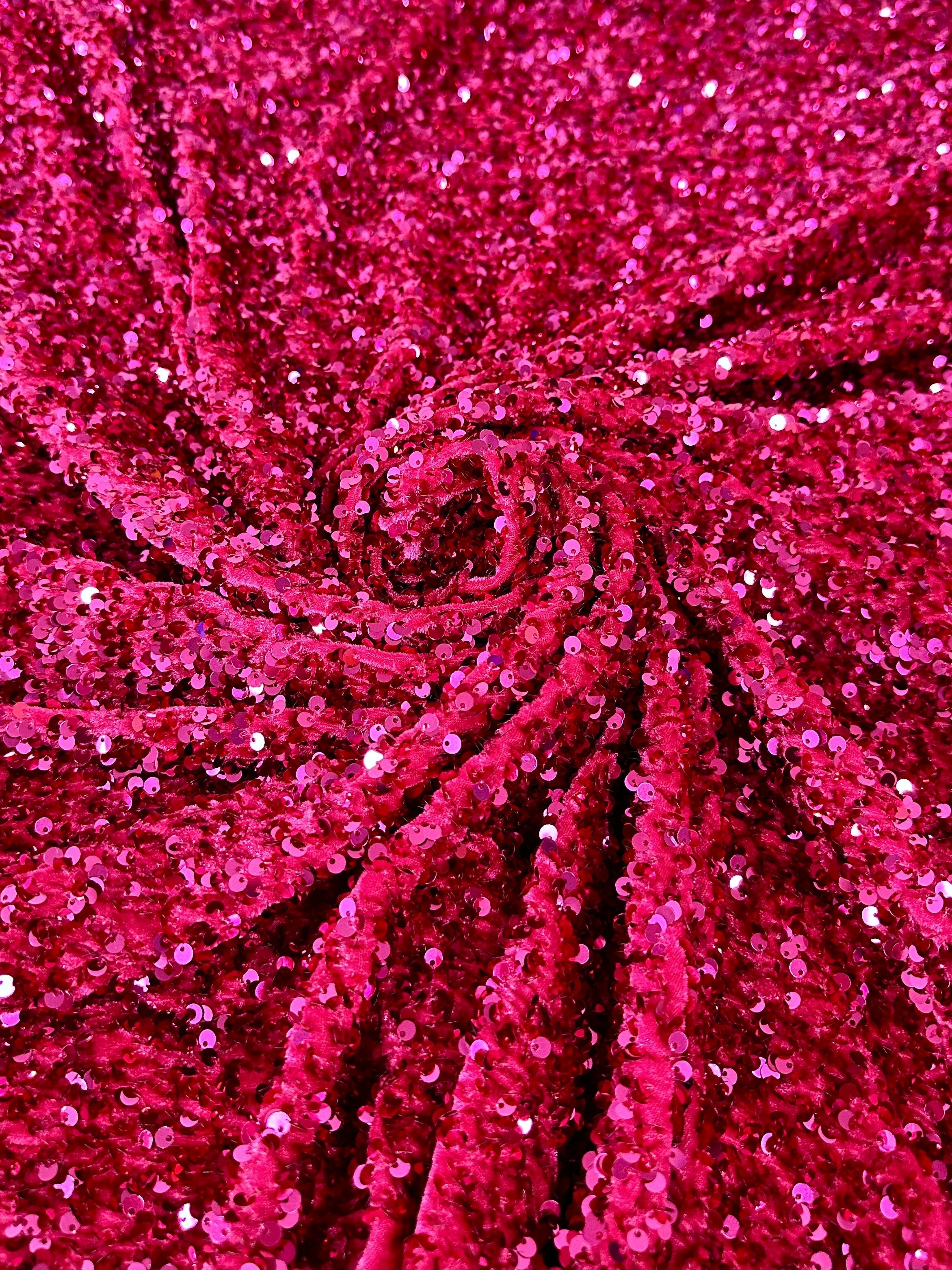 High-Quality Sequin On Velvet Fabric for Dazzling Creations – KikiTextiles