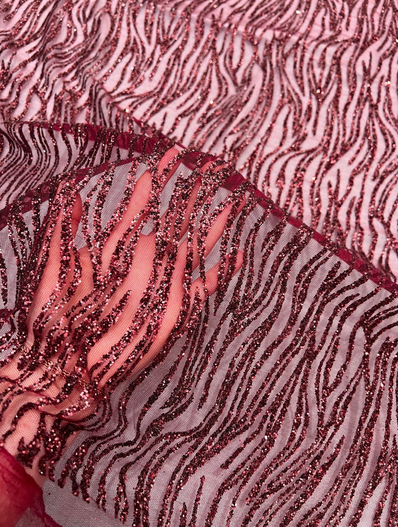 Burgundy Glitter Lace Fabric on Mesh, dark red lace Glitter, light red Lace, blood red lace, lace for woman, lace for bride,  lace on discount, lace on sale, premium lace, kiki textile lace, lace for party wear dresses, lace on mesh