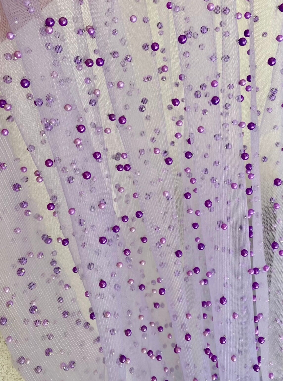 lavender Pearl Tulle, light purple pearl Tulle, purple pearl tulle, lavender Pearl Tulle for party wear, lavender Pearl Tulle for dress, Pearl Tulle for woman, Pearl Tulle for bride, Pearl Tulle on discount, Pearl Tulle on sale, premium Pearl Tulle, buy Pearl Tulle online