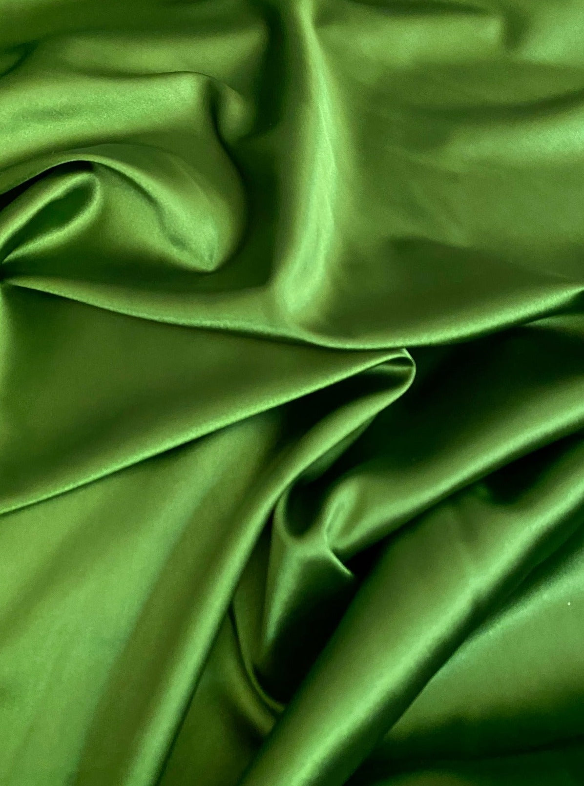 green stretch silk, emerald green silk charmeuse, bright green stretch silk charmeuse, green polyester silk, olive green silk fabric